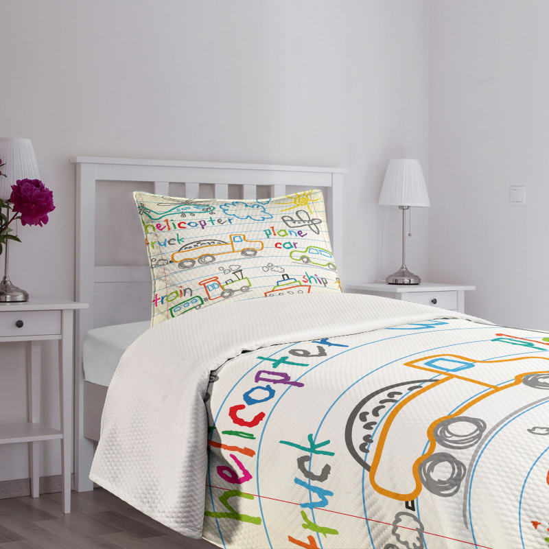 Children Drawing Bedspread Set