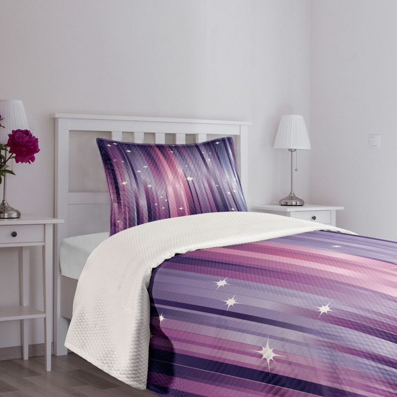 Colorful Beams Lines Bedspread Set