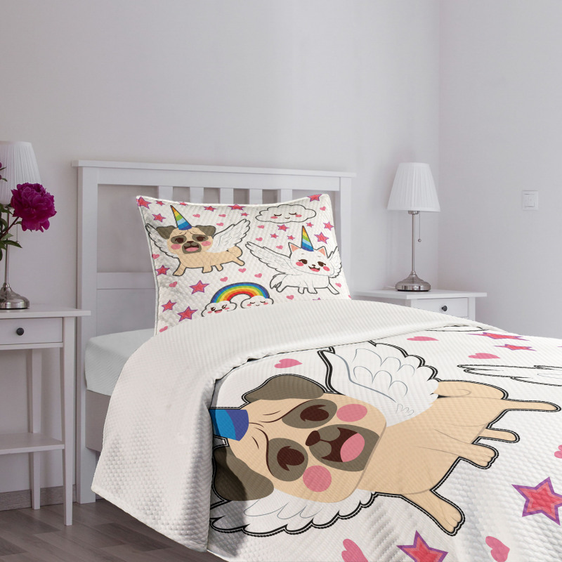 Comic Pop Art Style Bedspread Set