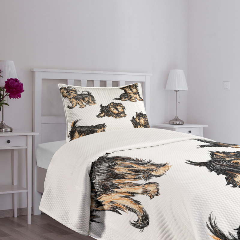 Terrier Cartoon Bedspread Set