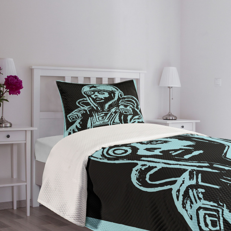 Female Astronaut Bedspread Set