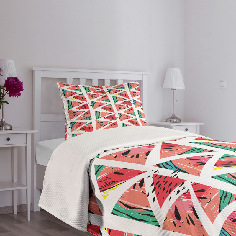 Abstract Watermelon Bedspread Set