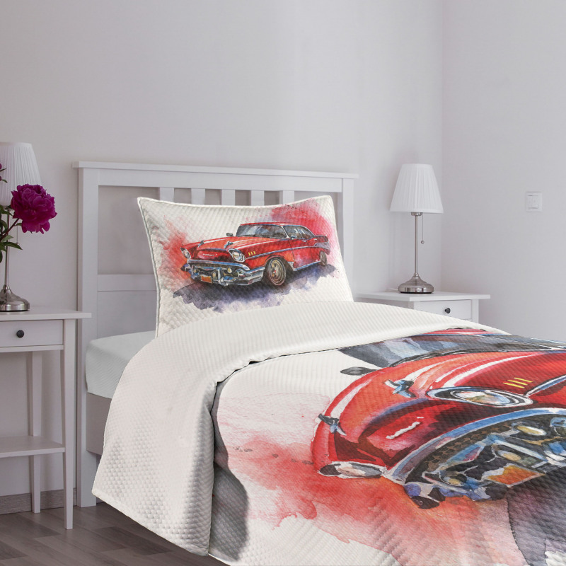 Vintage Retro Car Bedspread Set