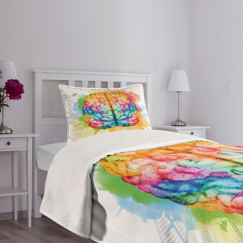 Colorful Human Brain Bedspread Set