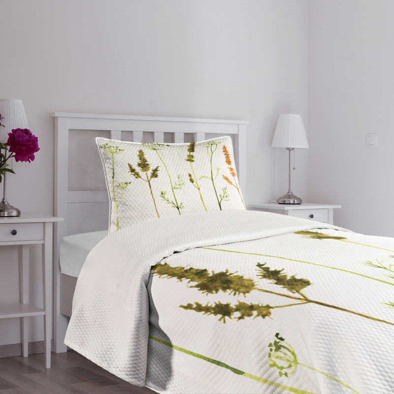 Wild Plants Herbs Bedspread Set