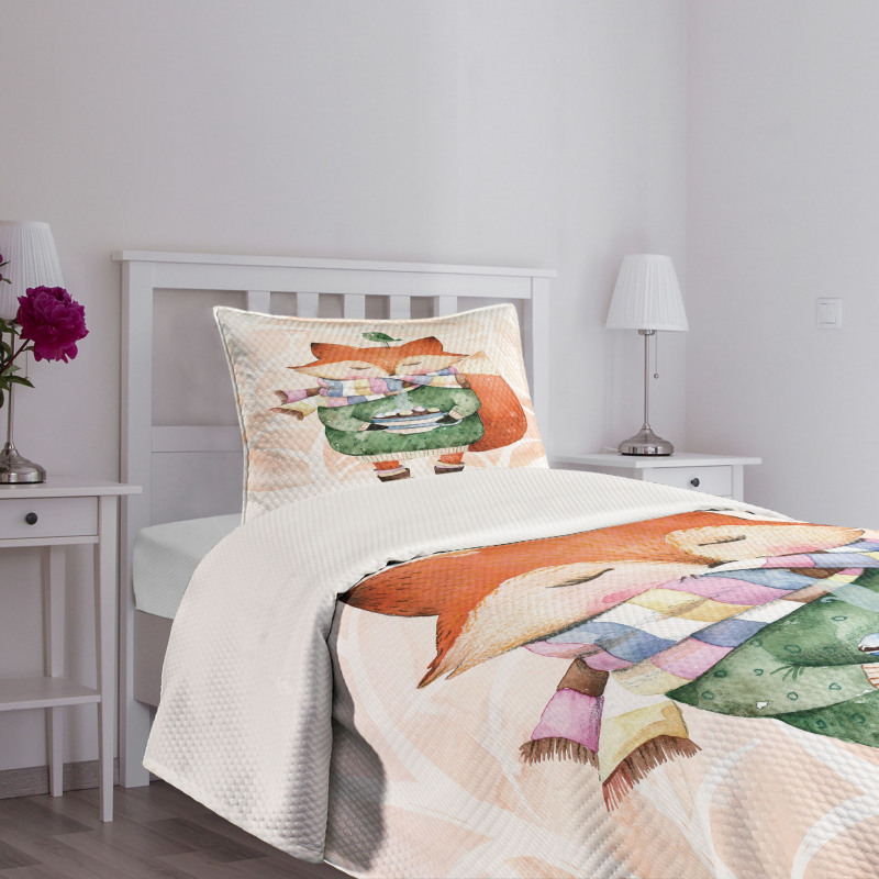 Fox Coffee Bird Bedspread Set