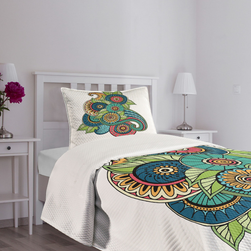 Floral Zentangle Bedspread Set