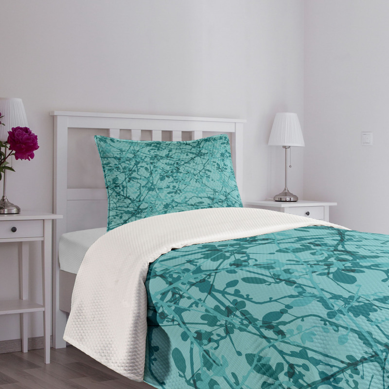 Ink Drawing Style Tree Bedspread Set