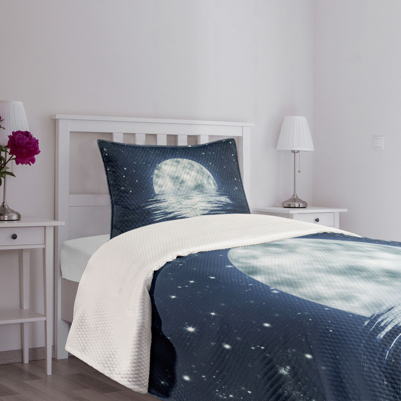 Moon Setting over Sea Bedspread Set