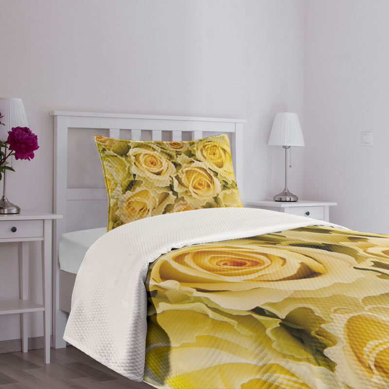 Yellow Bridal Flourish Bedspread Set