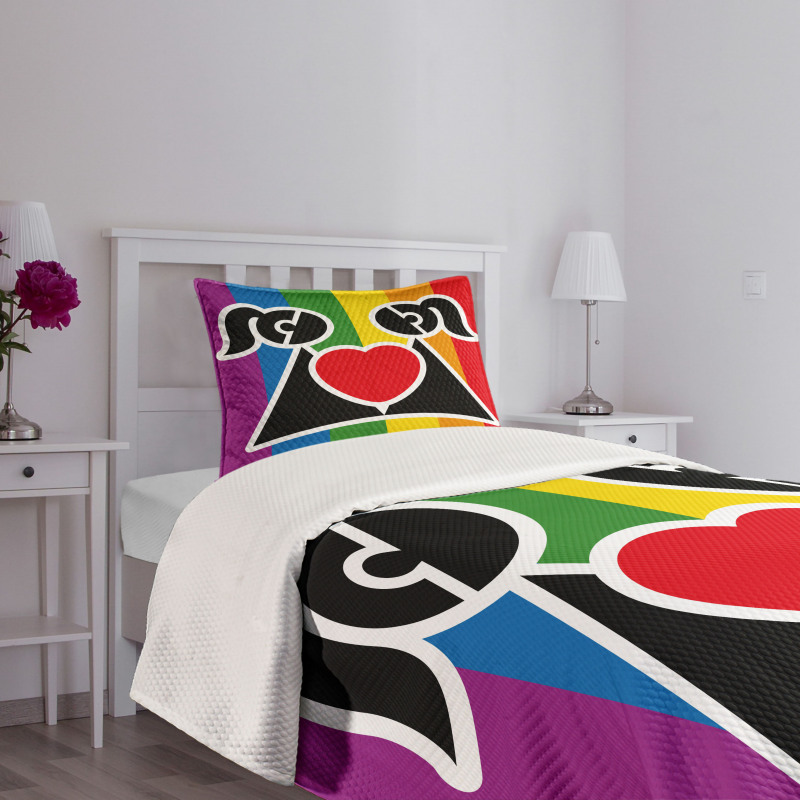 Love Wins Gay Couple Bedspread Set