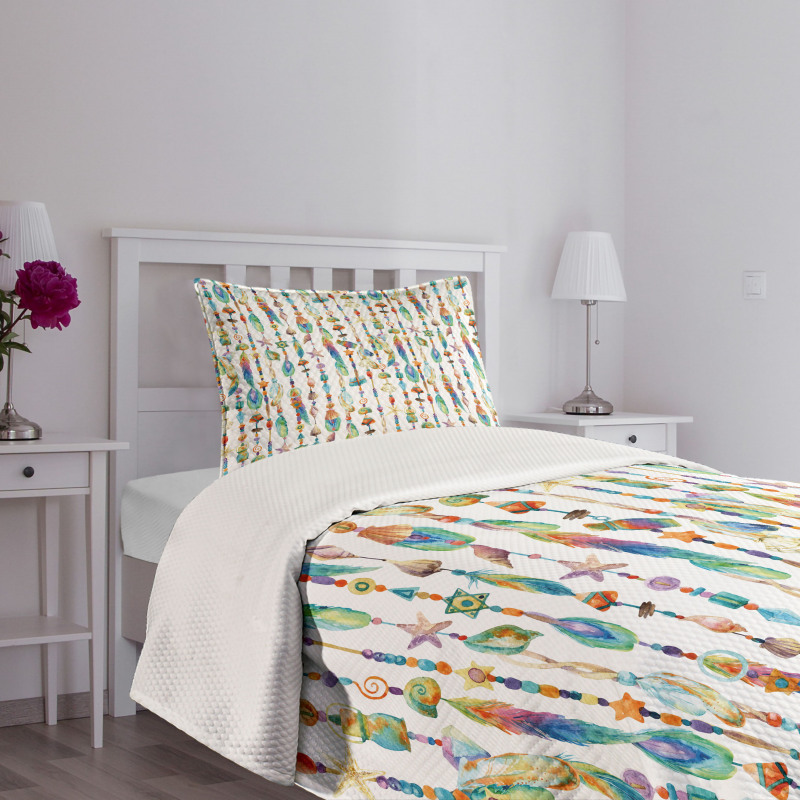 Sea Shells Nautical Bedspread Set