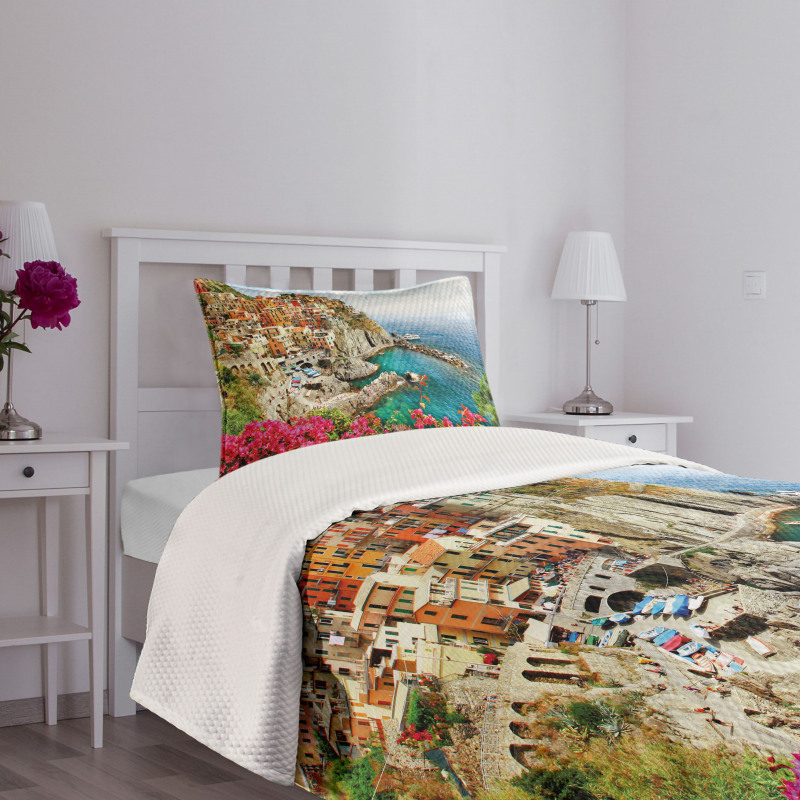 Cinque Terre Beach Coast Bedspread Set