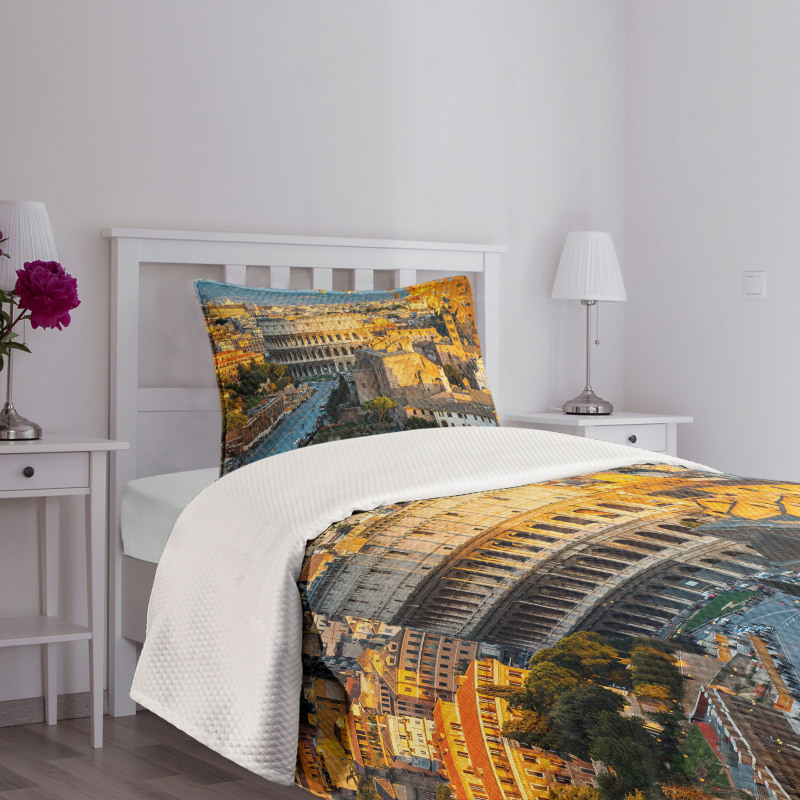 Colosseum View in Rome Bedspread Set