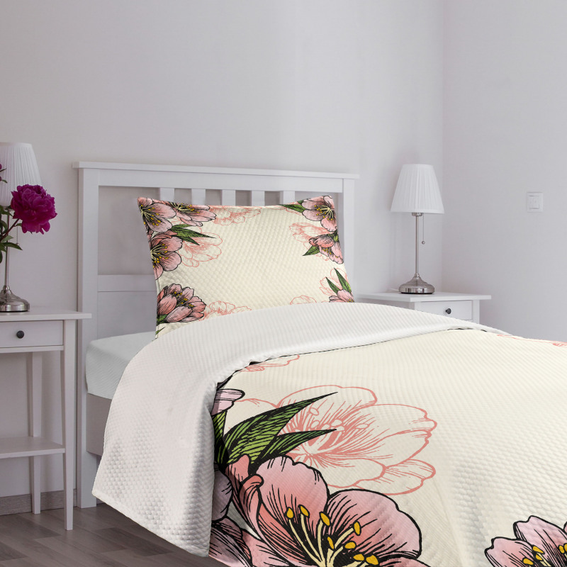 Botanical Spring Flowers Bedspread Set