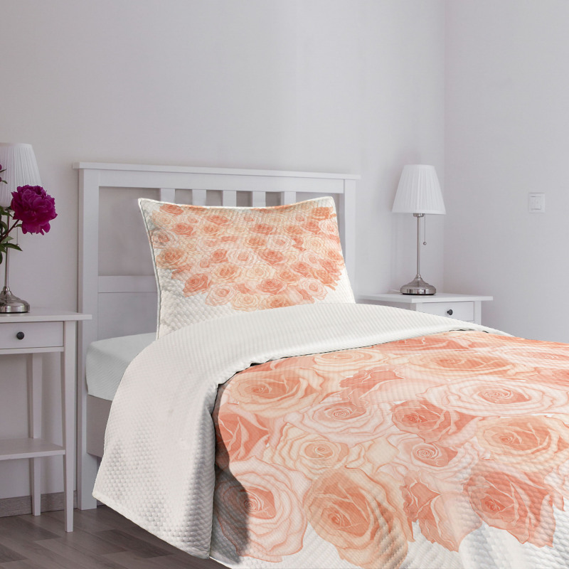 Heart Shaped Blossoms Bedspread Set