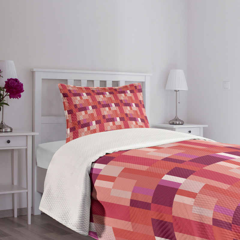 Geometric Square Colorful Bedspread Set