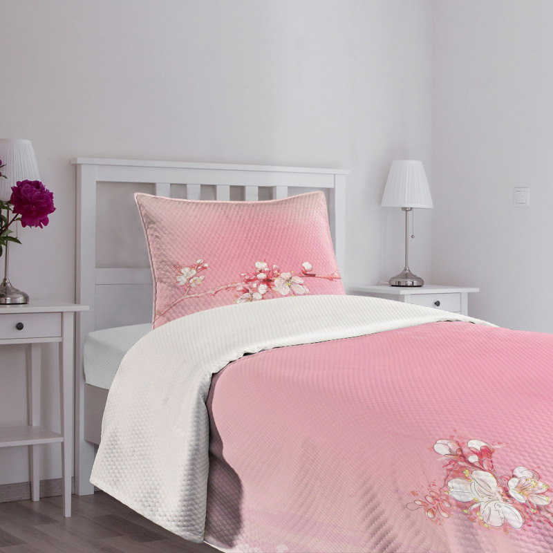 Japanese Cherry Bloom Bedspread Set