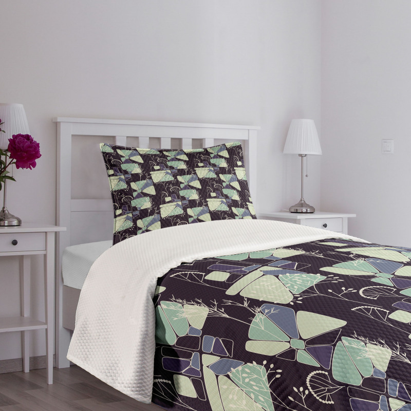 Geometric Soft Spring Bedspread Set