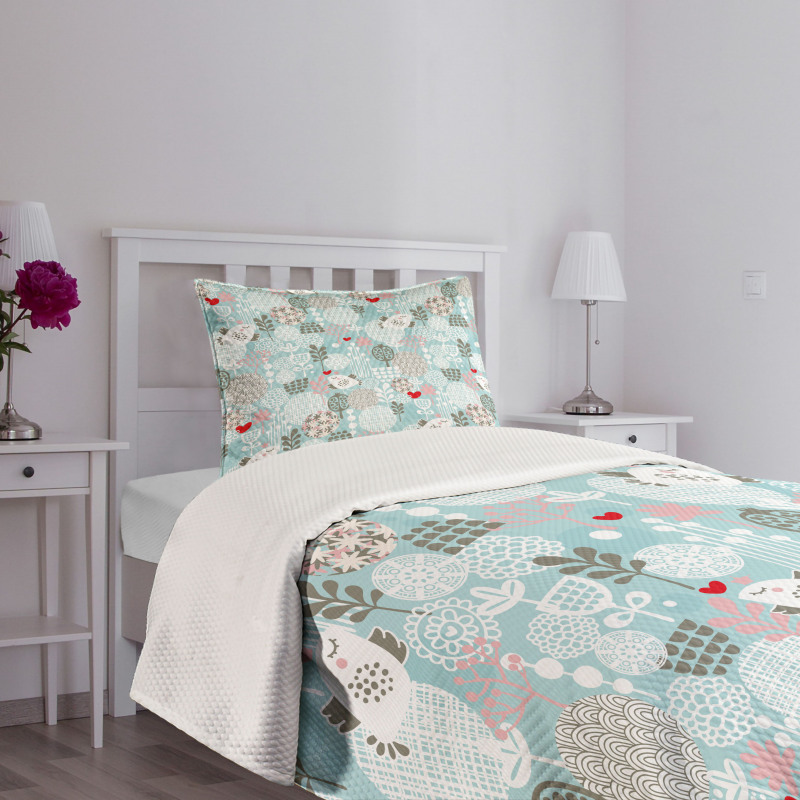 Valentines Birds Bedspread Set