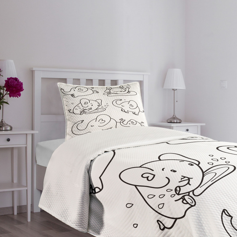 Monochrome Doodle Bedspread Set