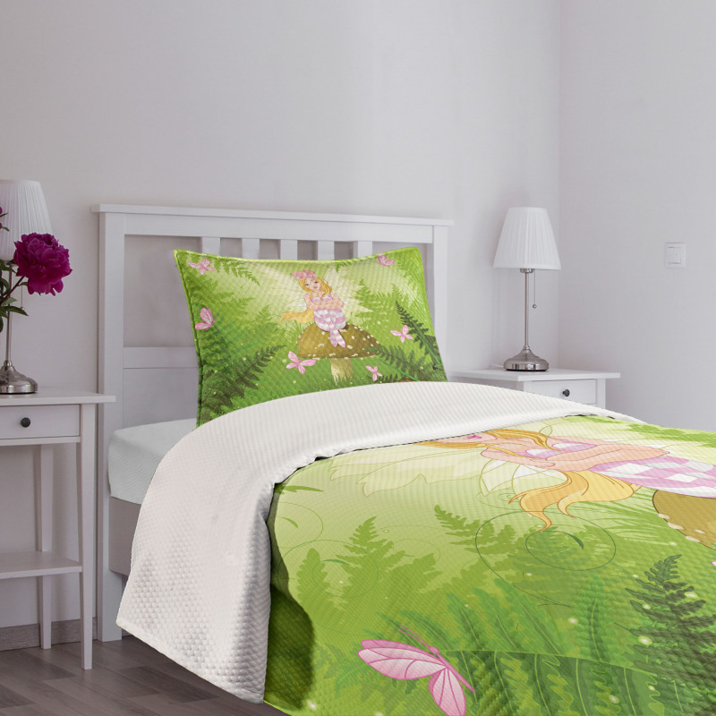 Fairy Girl Floral Hair Bedspread Set