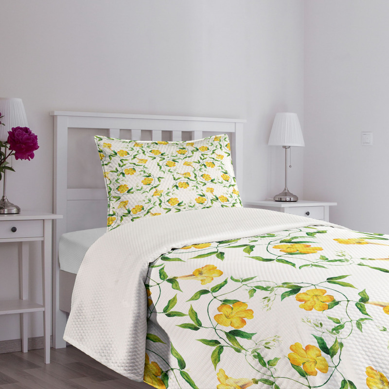 Botanical Theme Bedspread Set