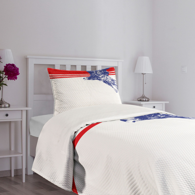 American Flag Colors Bird Bedspread Set