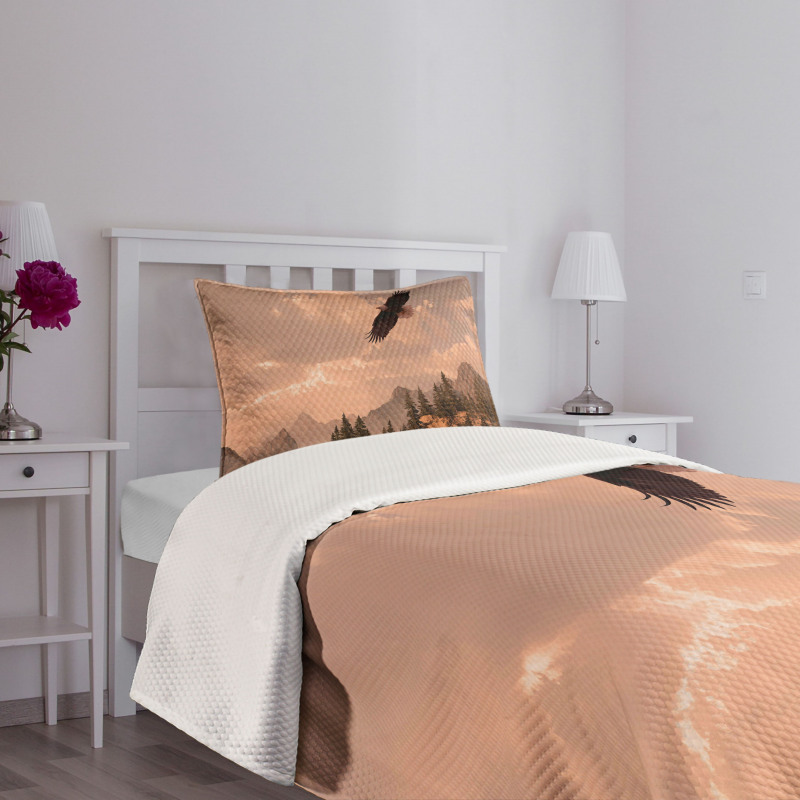 Nature Rocky Mountains Bedspread Set