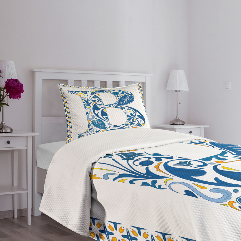 Floral Artwork Design Bedspread Set