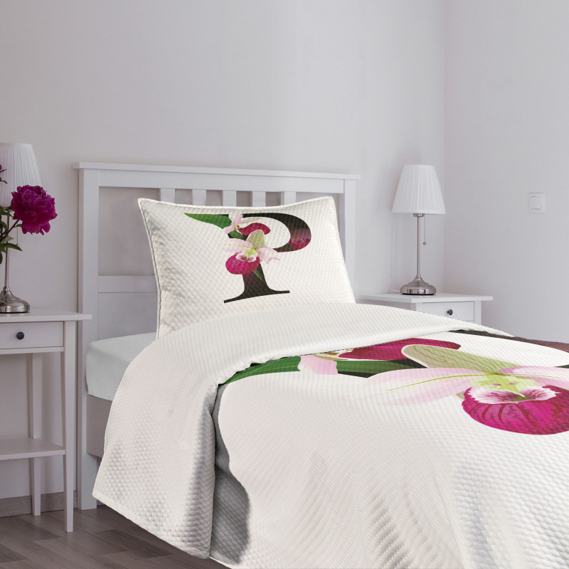 Lady Slipper Flower Bedspread Set