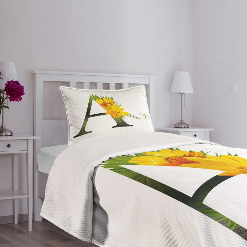 Floweringlphabet Bedspread Set