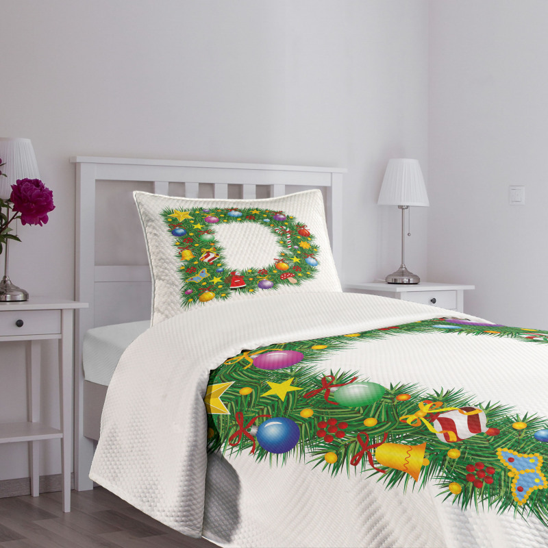 Happy Christmas Pine Bedspread Set