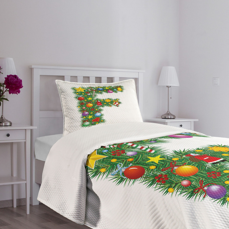 Chirstmas Bells Santa Bedspread Set