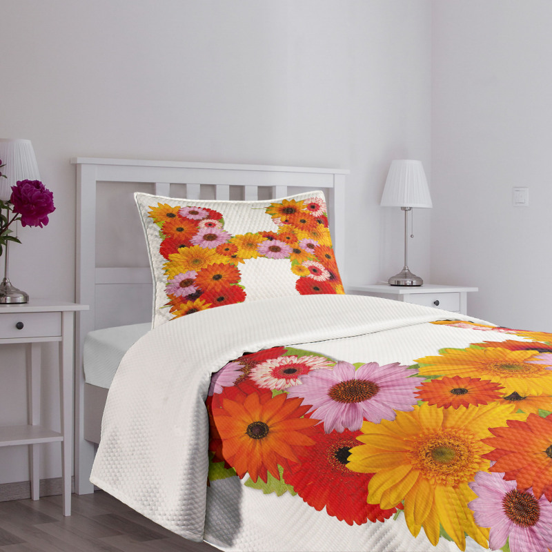 Summer Vibes Letter Bedspread Set