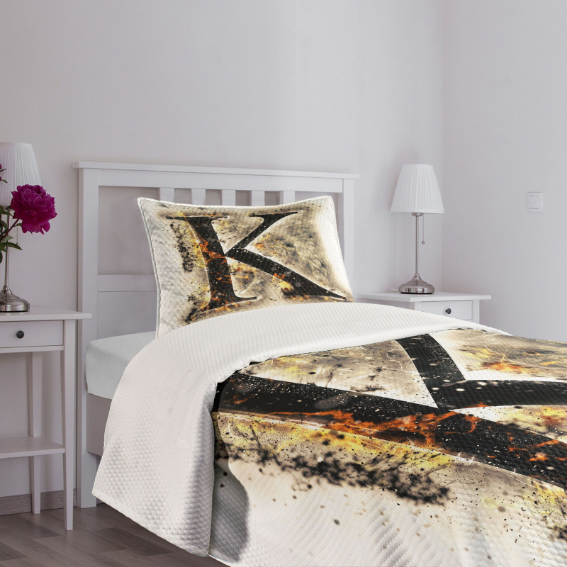 Smoked Letter K ABC Bedspread Set