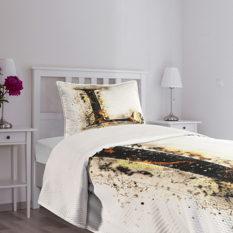 Fire Letter Capital L Bedspread Set