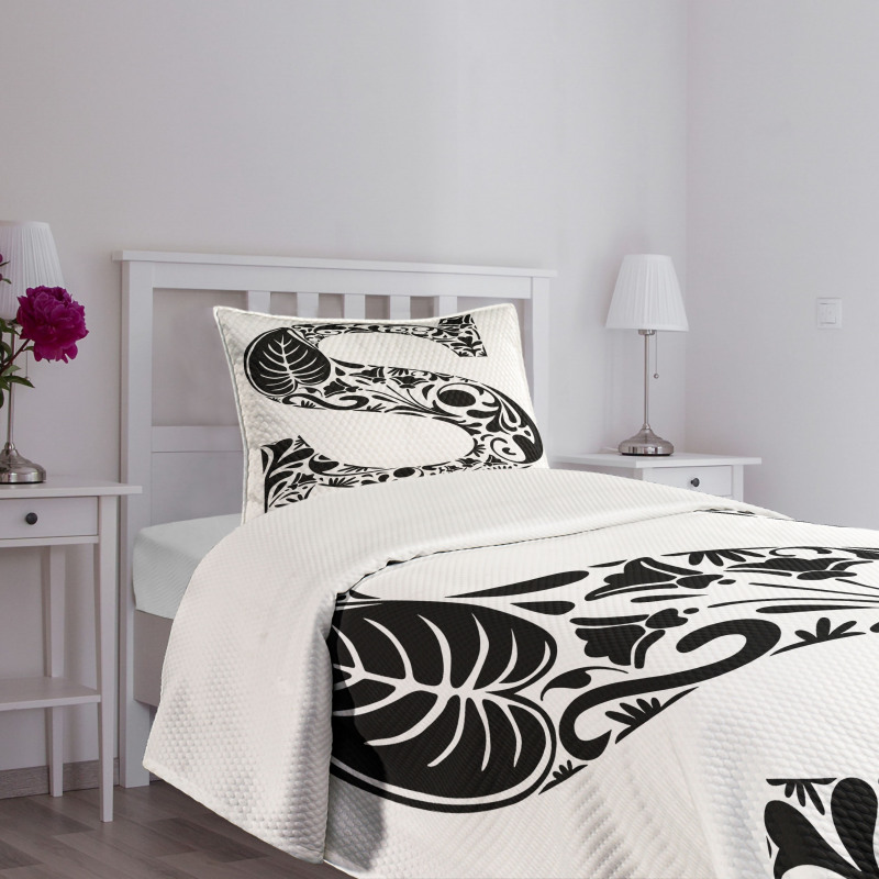 Floral Monochrome S Bedspread Set