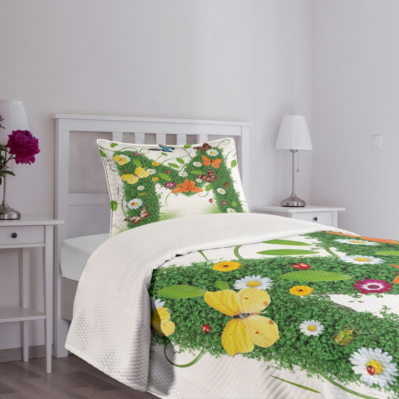 Flower and Butterfly M Bedspread Set