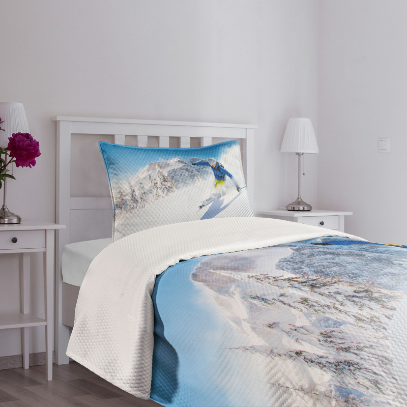 Skiing Extreme Sports Bedspread Set