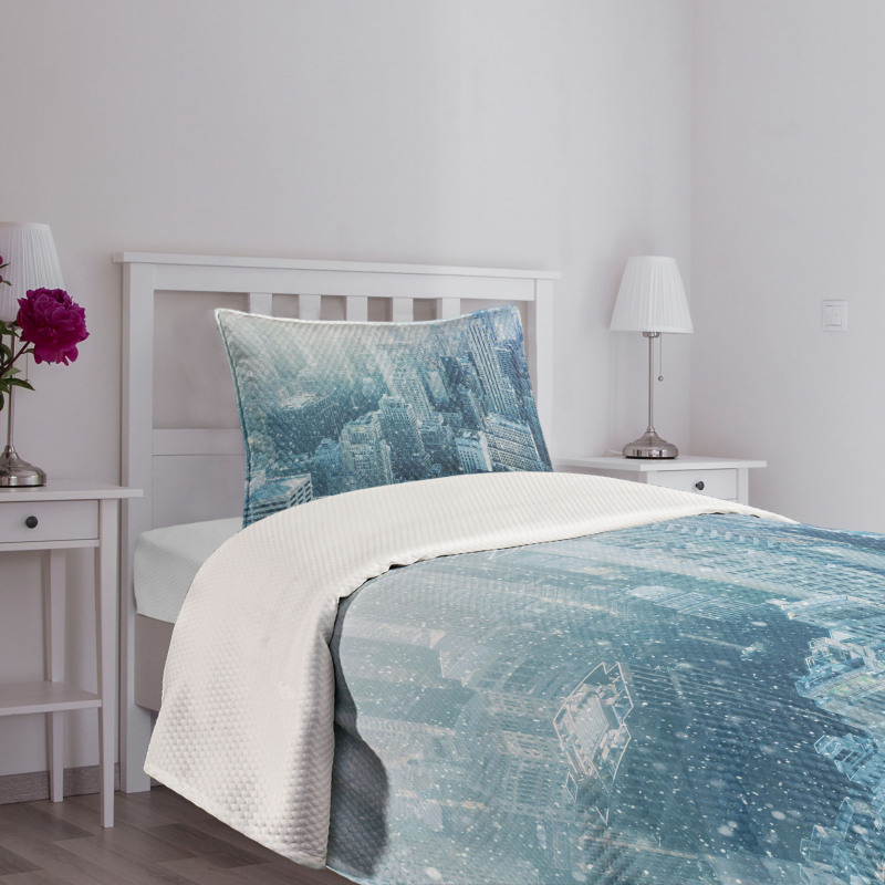 Snow in New York City Bedspread Set