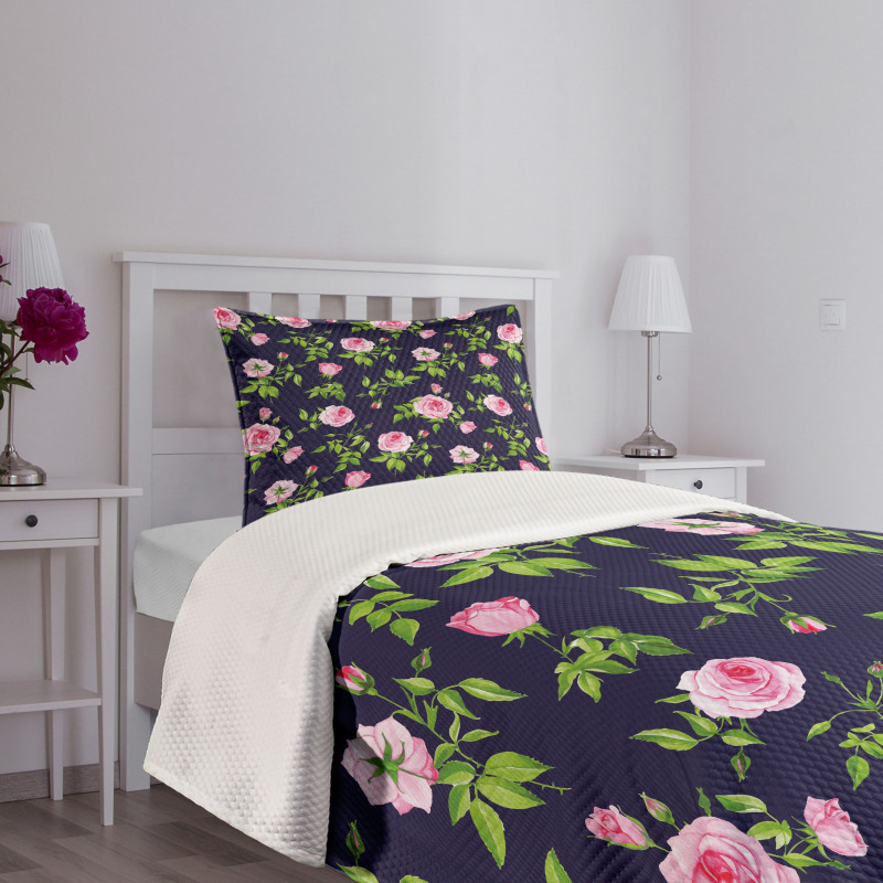 Vintage Roses Buds Bedspread Set