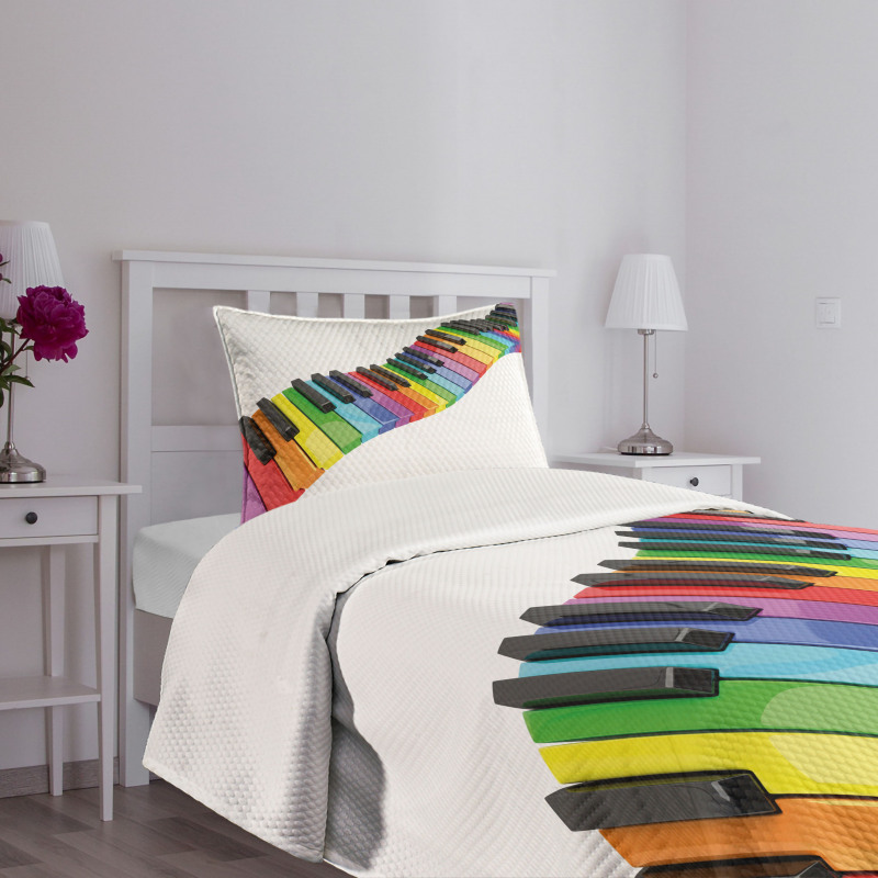 Vibrant Keyboard Arts Bedspread Set