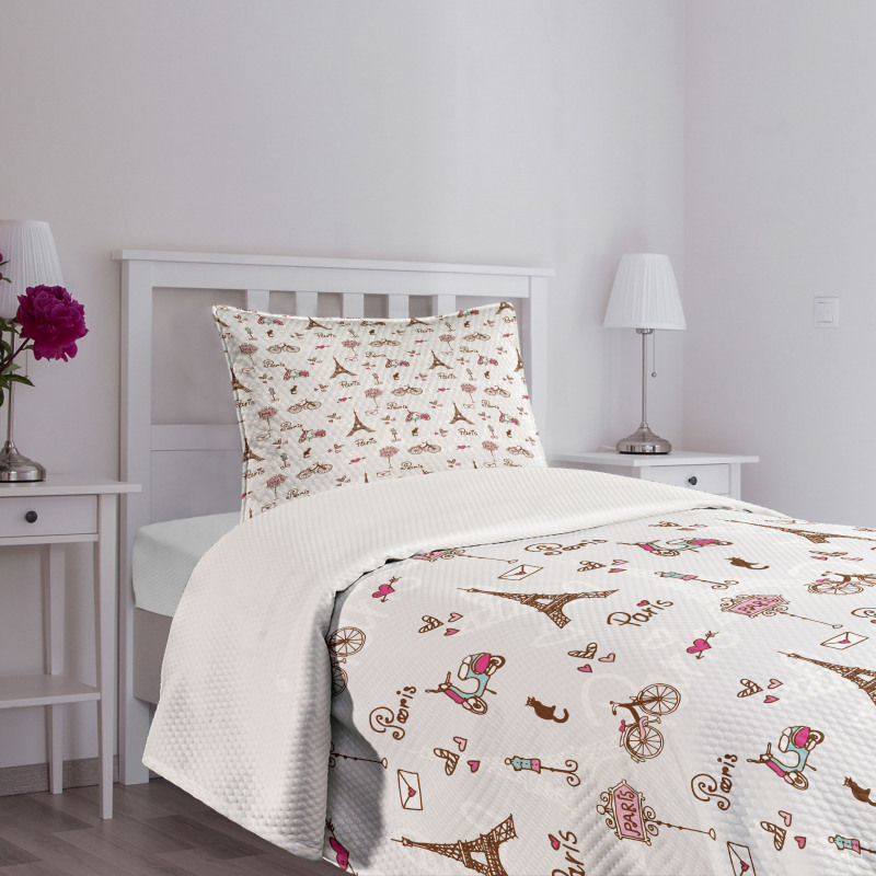 City of Love and Fashion Bedspread Set