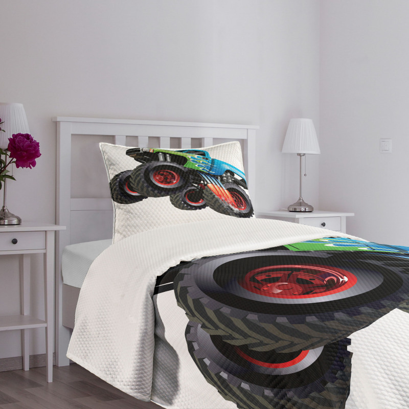 Monster Truck Cool Cartoon Bedspread Set