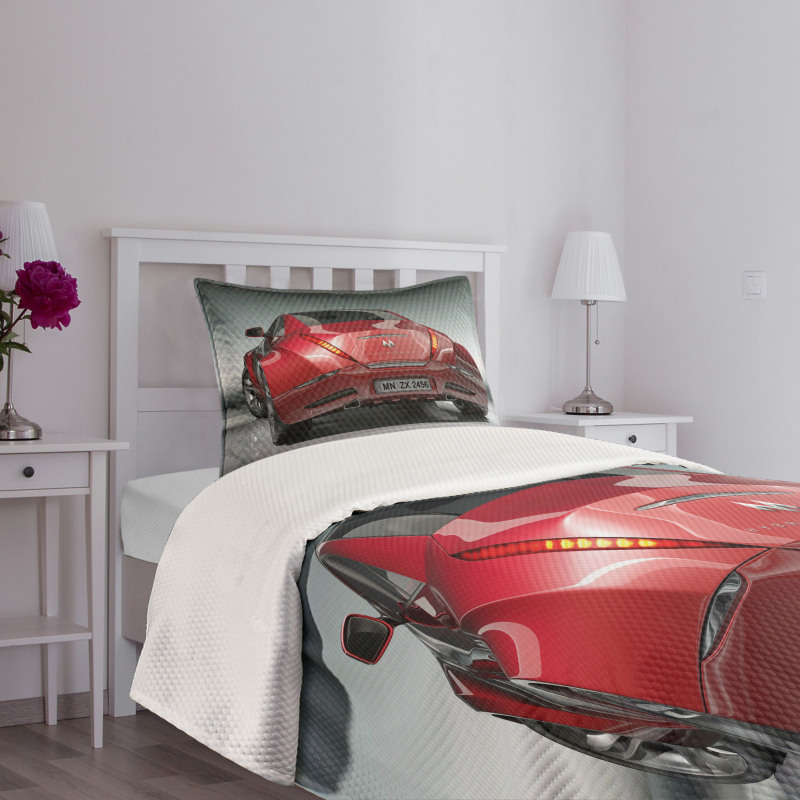 Sports Car Powerful Engine Bedspread Set