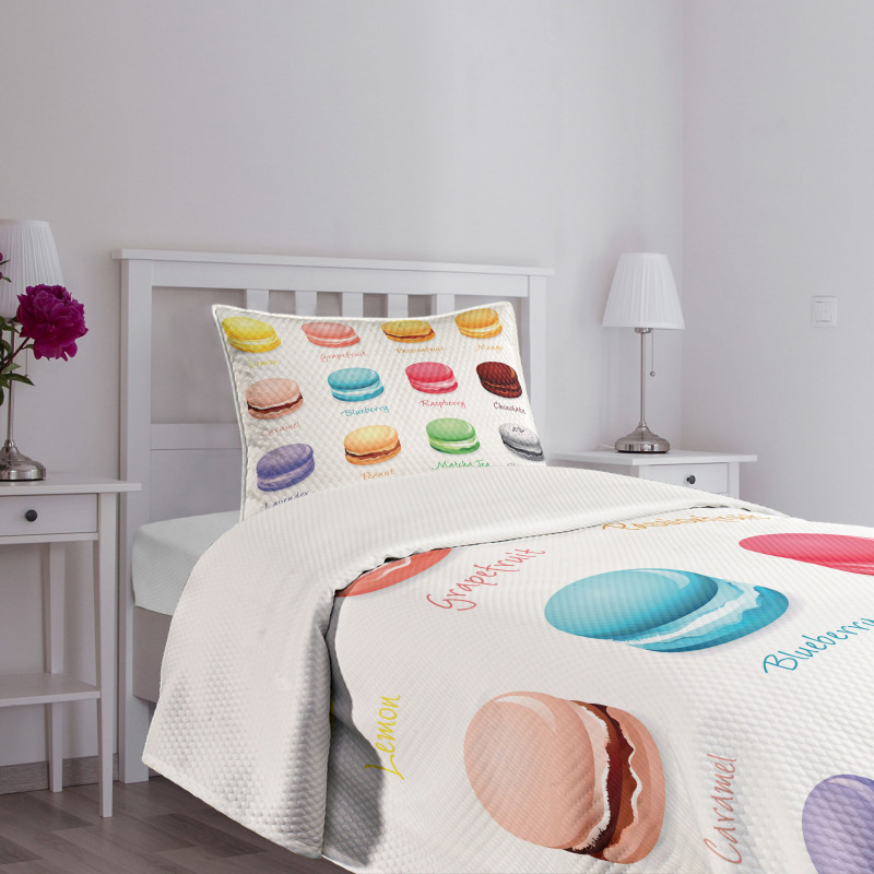 Colorful Macarons Bedspread Set