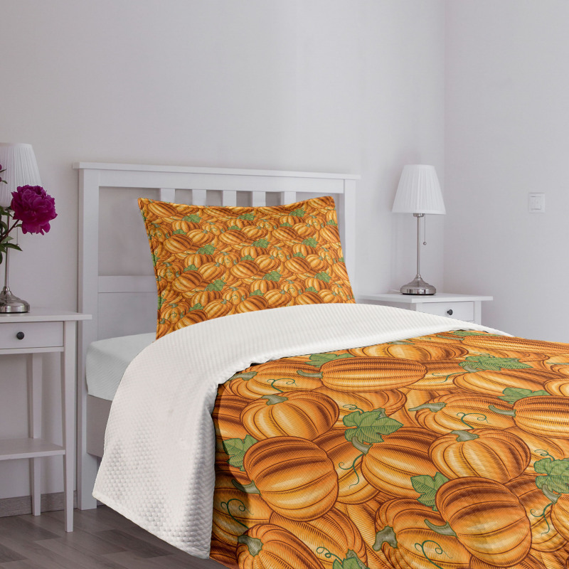 Vibrant Colored Pumkins Bedspread Set