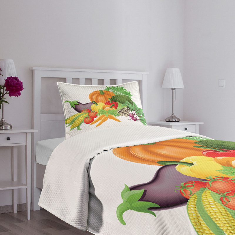 Cartoon Harvest Yield Bedspread Set