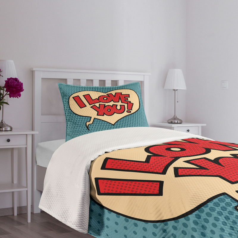 Pop Art Style Comic Bedspread Set